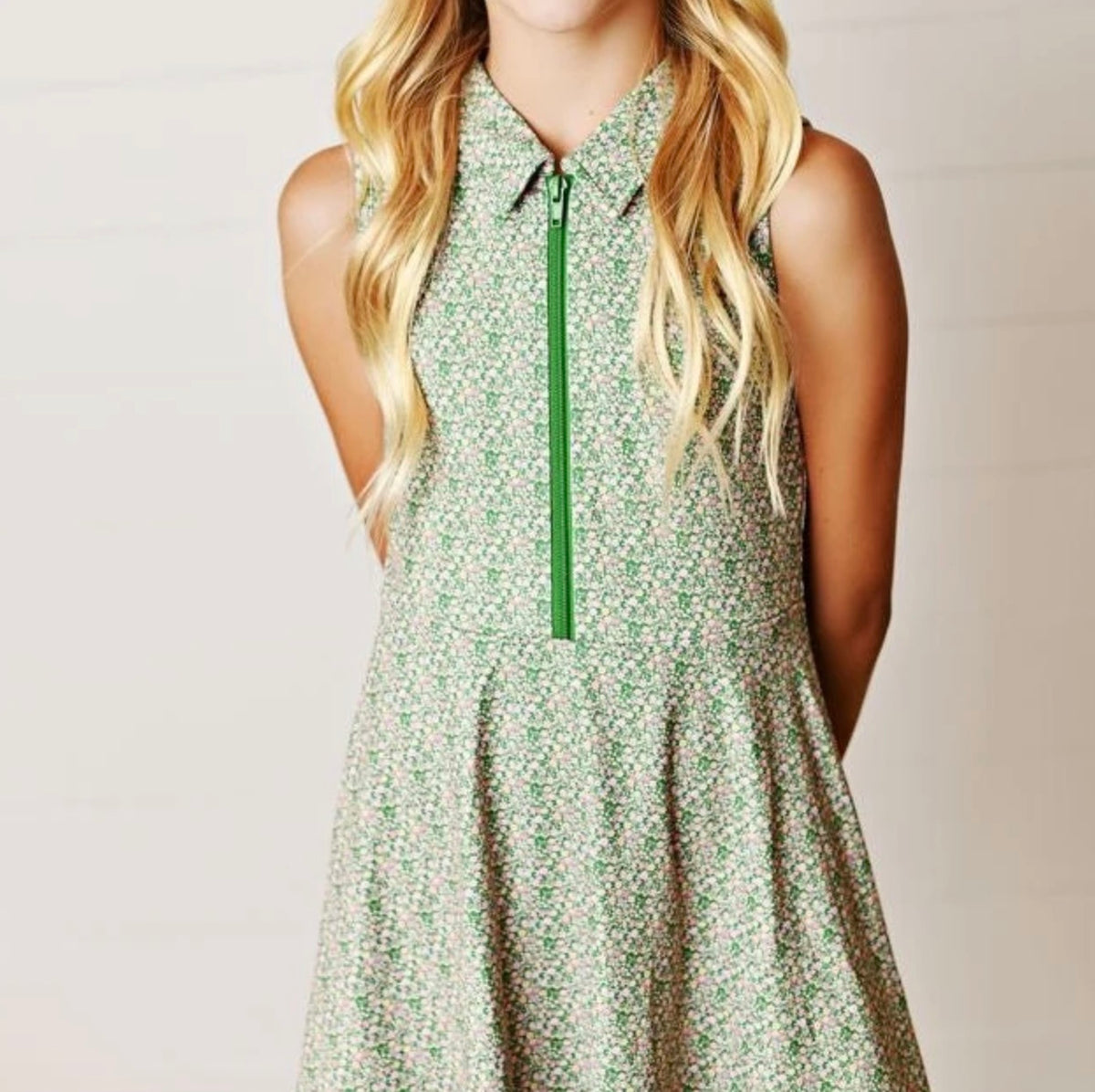 Swoon Kids Olive Ditsy Floral Tennis Dress