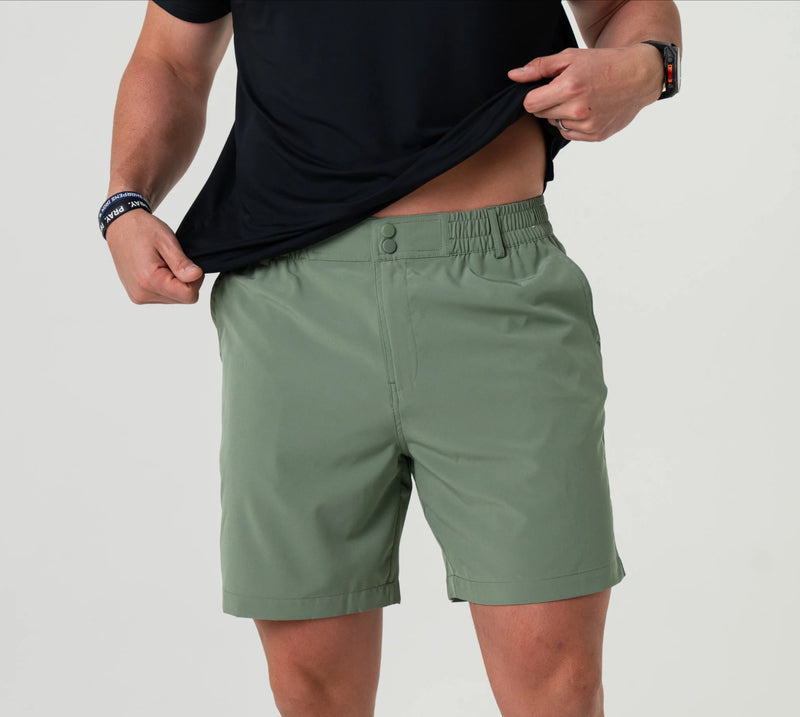 Burlebo- Everyday Short 7”- Light Sage - Fish Toss Pocket