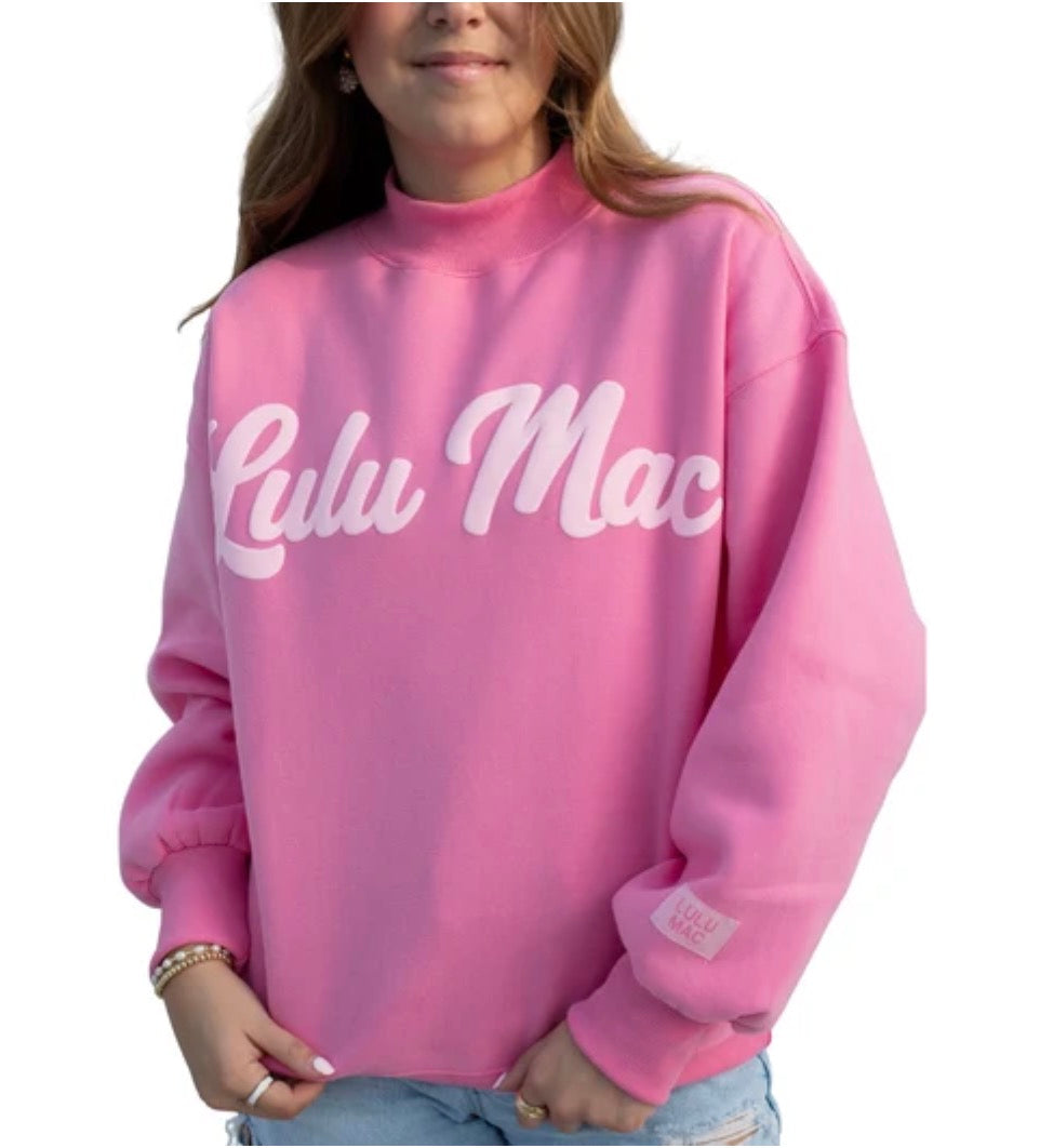 LULU MAC SCRIPT SWEATSHIRT BUBBLEGUM/LIGHT PINK