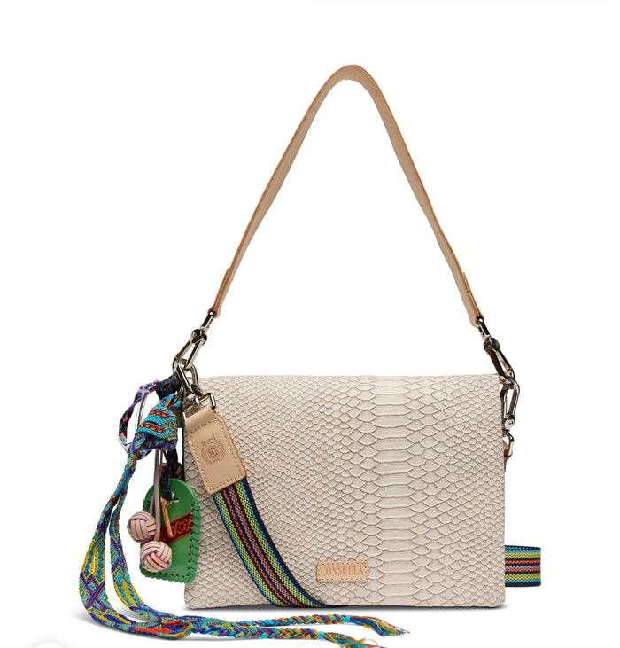 CONSUELA THUNDERBIRD METRO CROSSBODY - REPTILE-TEXTURED LEATHER HANDBAG