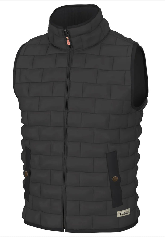 Local Boy-Brick Quilted Vest-Charcoal