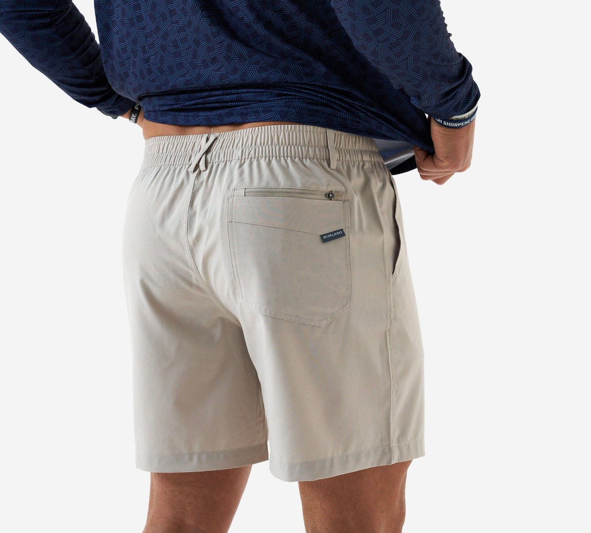 Burlebo- Everyday Short 7”-LIGHT KHAKI - OLD GLORY POCKET