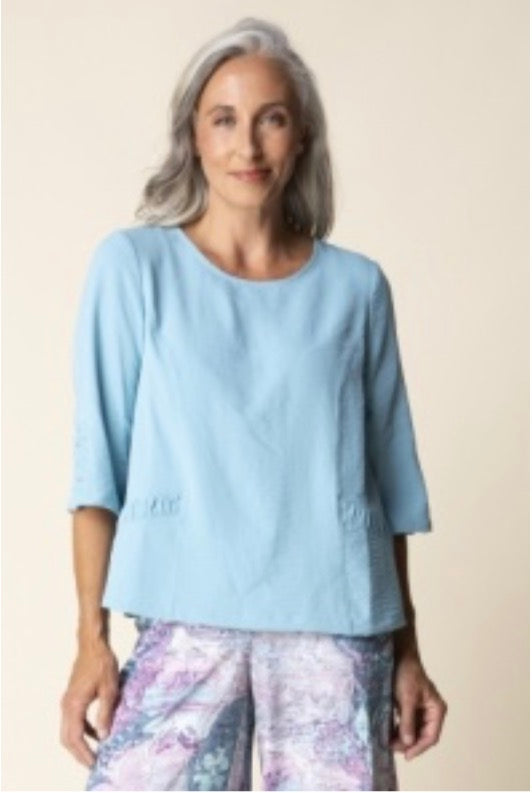 HABITAT UNKNOWN TOGETHER SHIRRED PULLOVER