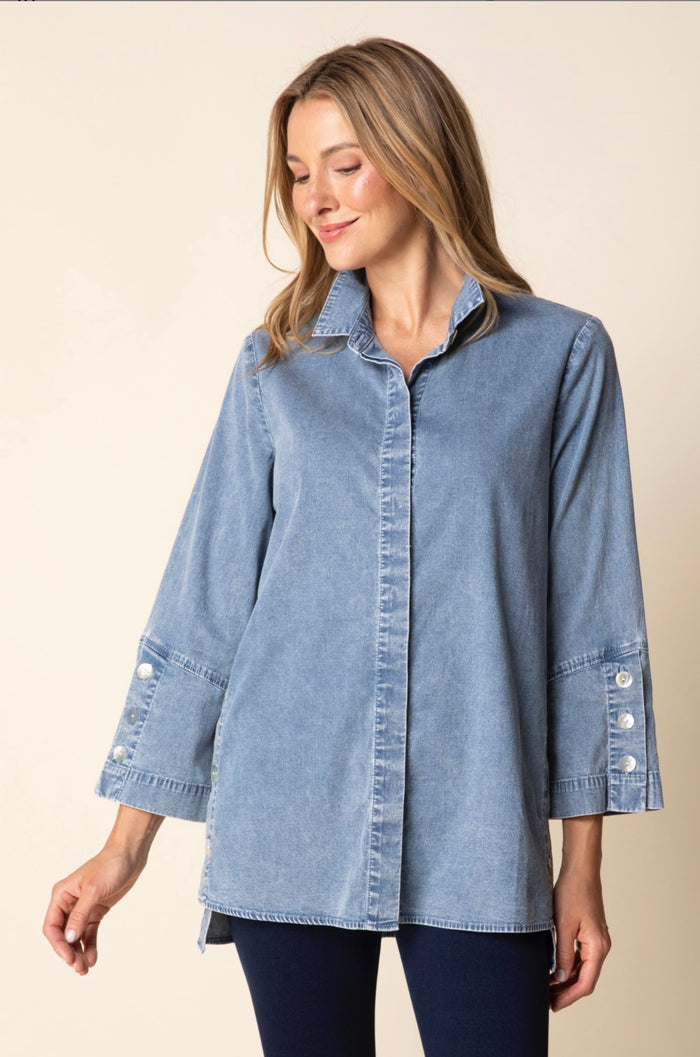 HABITAT PERFECT TRAVEL SHIRTS SIDE BUTTON TUNIC