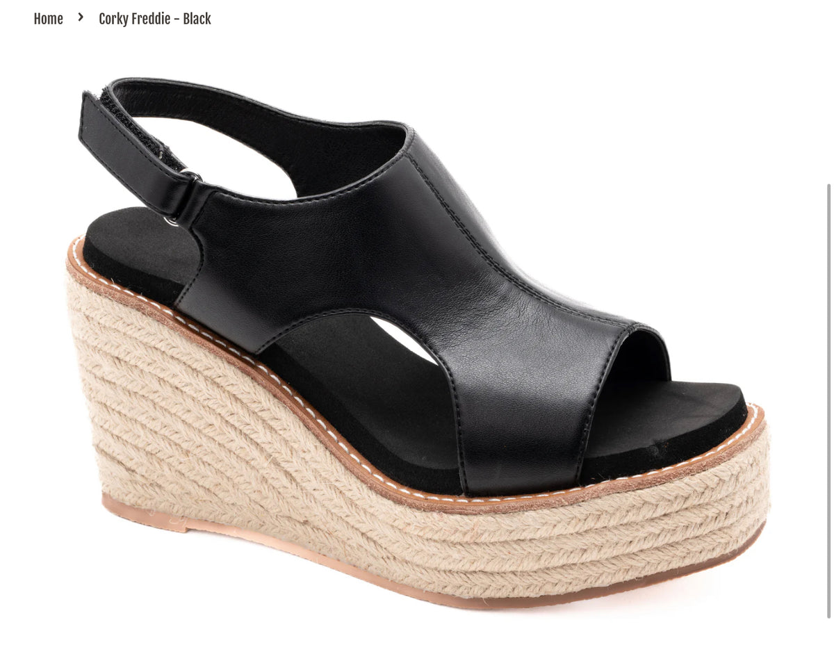 CORKY'S - FREDDIE WEDGES BLACK