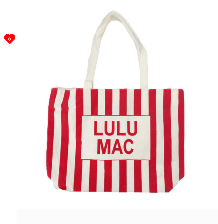 LULU MAC CANVAS TOTE LM-BG-1002-RED/WHITE STRIPE