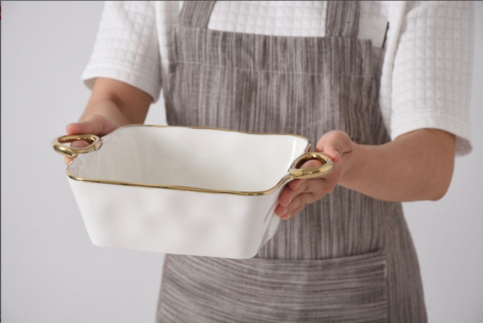 Pampa Bay 8″ x 8″ Square Baking Dish w/ Gold Handles