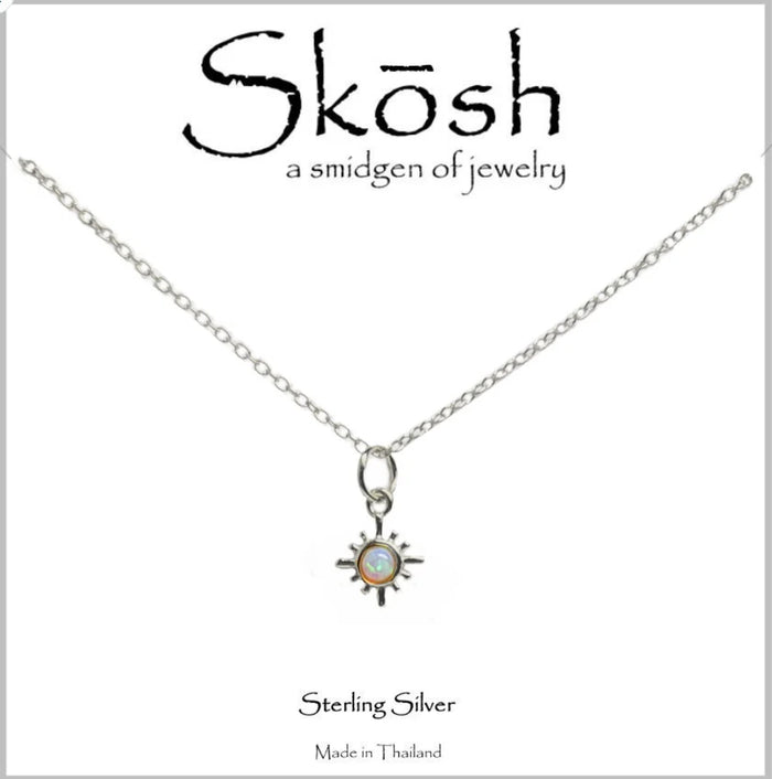 Skosh Silver Opal Sunburst Necklace with 16" 57-653-1