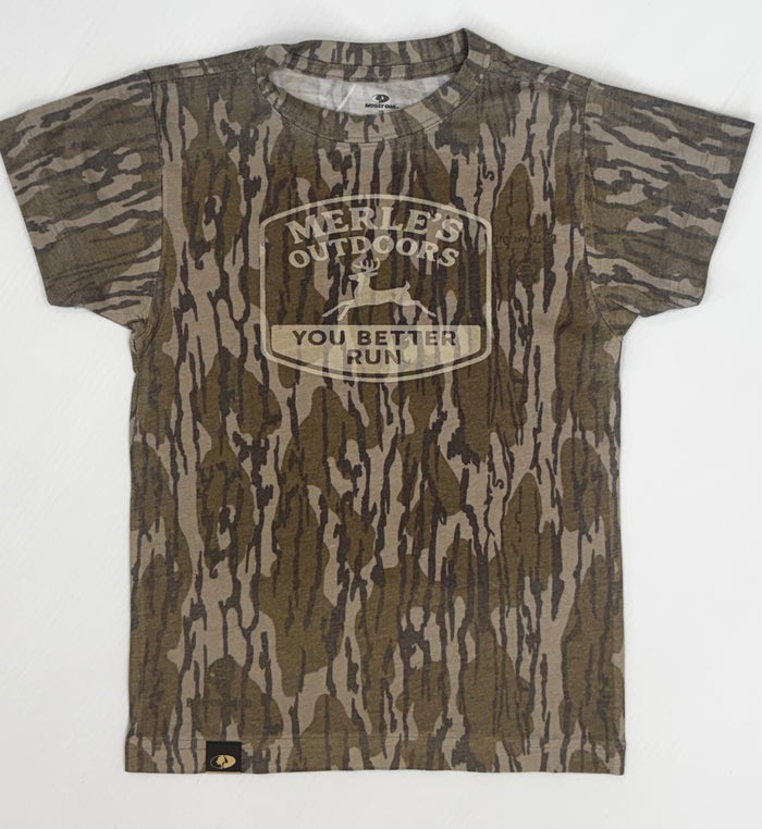 Youth Merle’s Mossy Oak Deer Tee