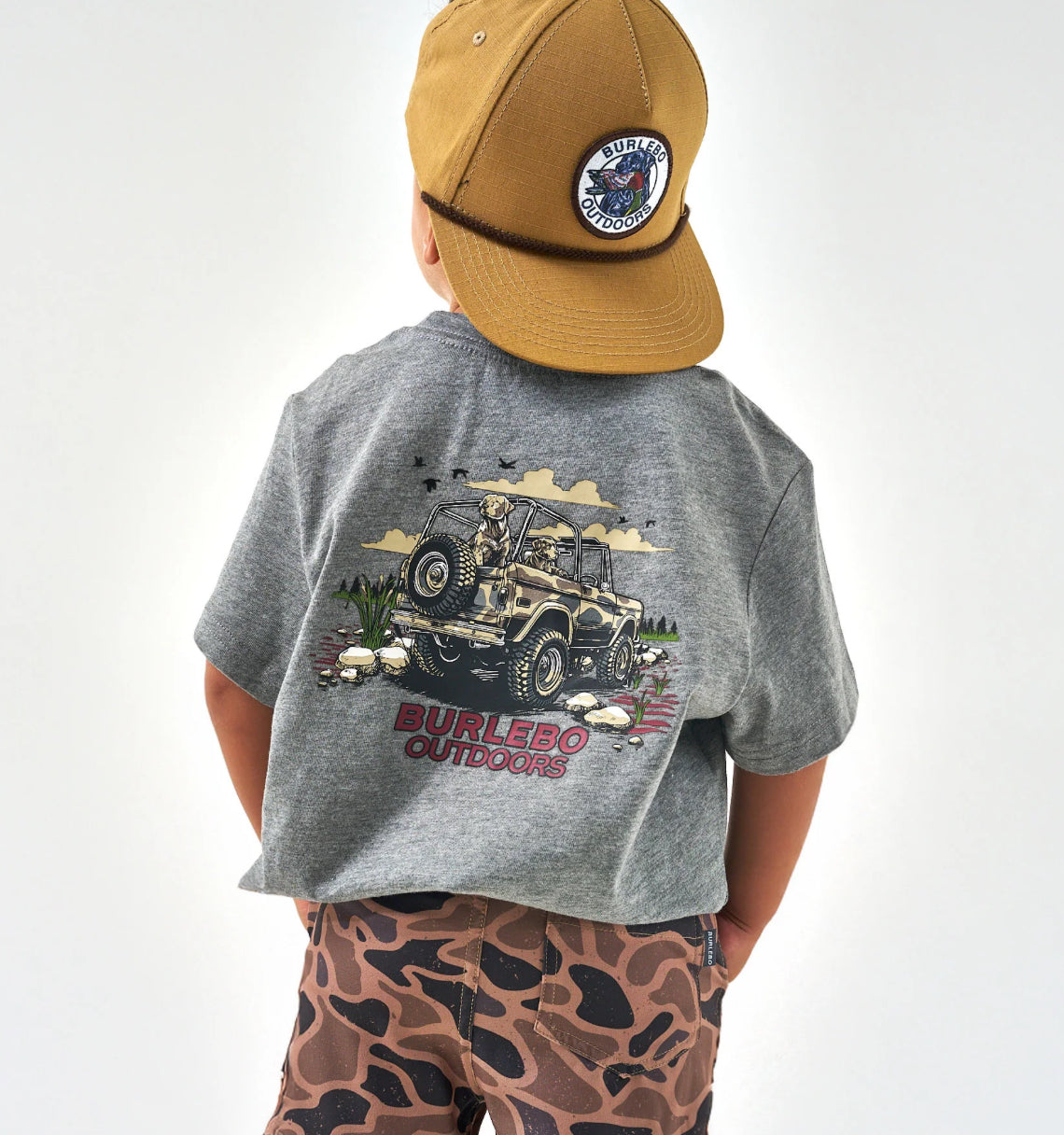 Burlebo Youth- Short Sleeve Tee-Off Road Bronco - Dark Heather Grey