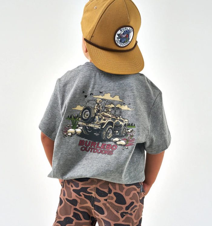 Burlebo Youth- Short Sleeve Tee-Off Road Bronco - Dark Heather Grey