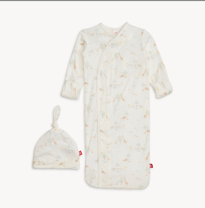 Magnetic Me- Magnetic Gown & Hat Set- White Serene Safari