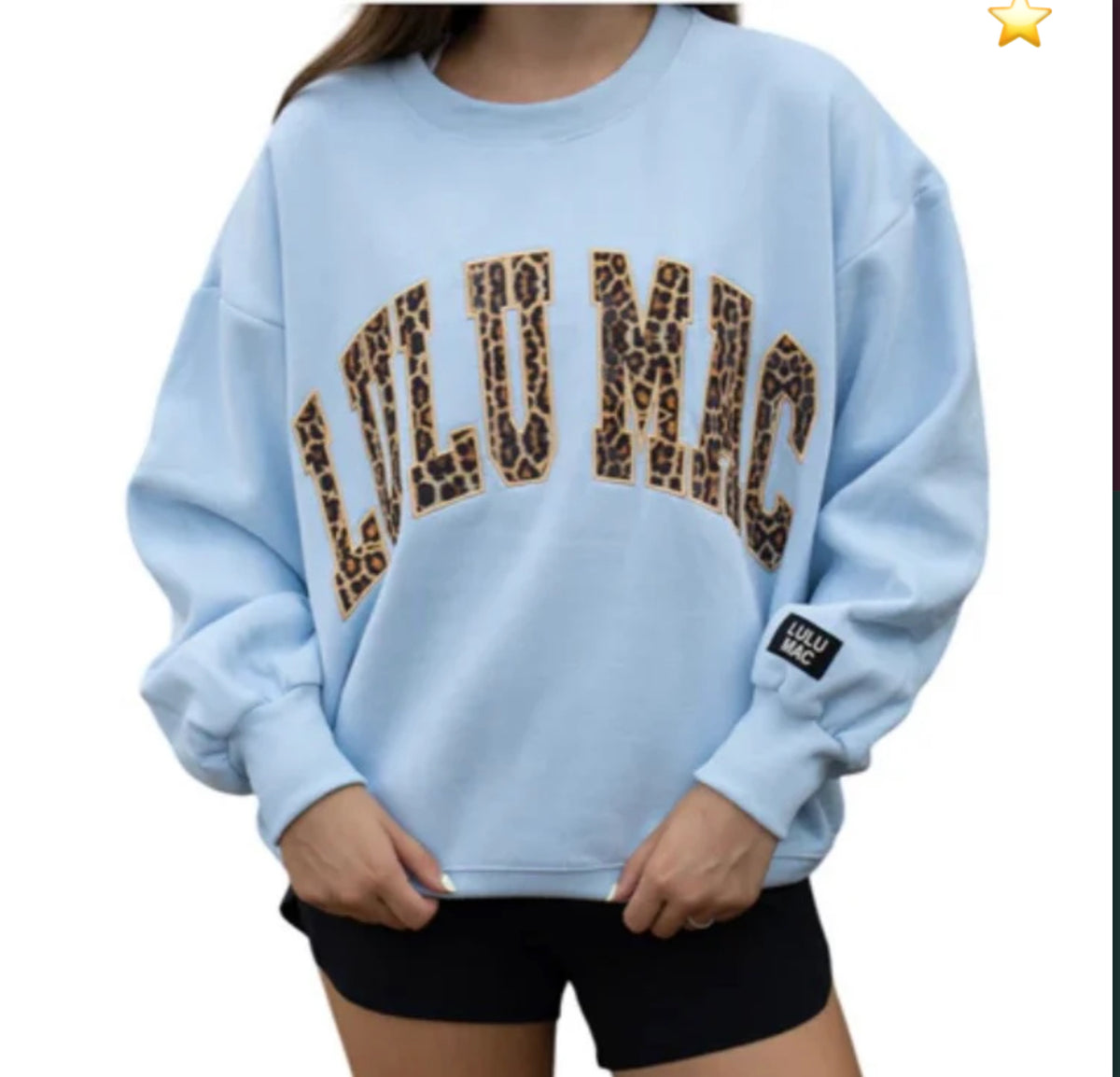 Lulu Mac Lt Blue Leopard Sweatshirt