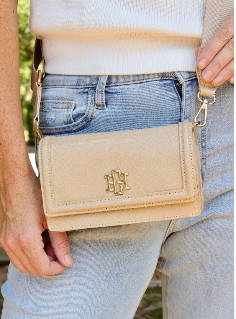 Caroline Hill Maverick Crossbody with Pocket TAN ES