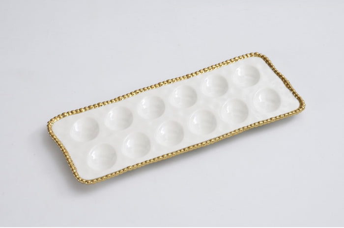 Pampa Bay Deviled Egg Tray Gold Salerno