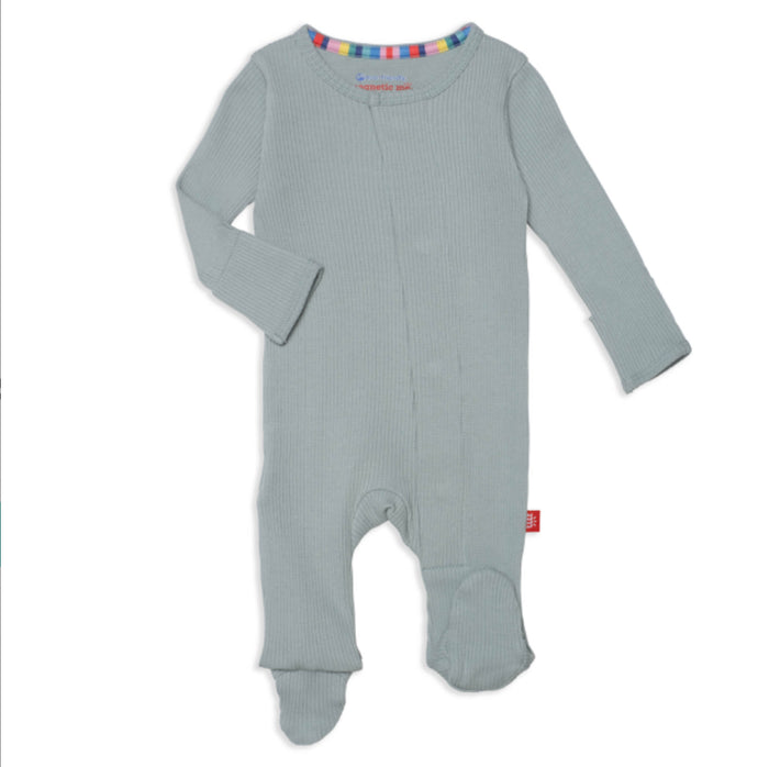 MAGNETIC ME MIST RIBBED COTTON MAGNETIC PARENT FAVORITE FOOTIE