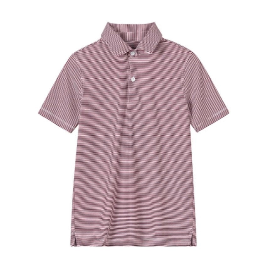 Meripex kids MICRO MAROON/WHITE STRIPE POLO