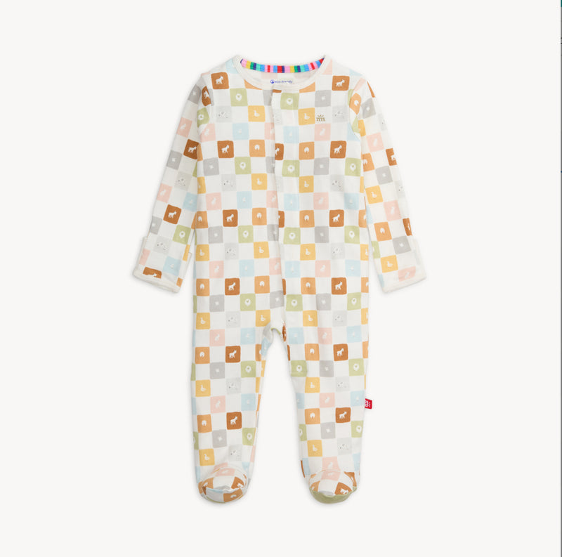 Magnetic Me Checkmate Organic Cotton Footie