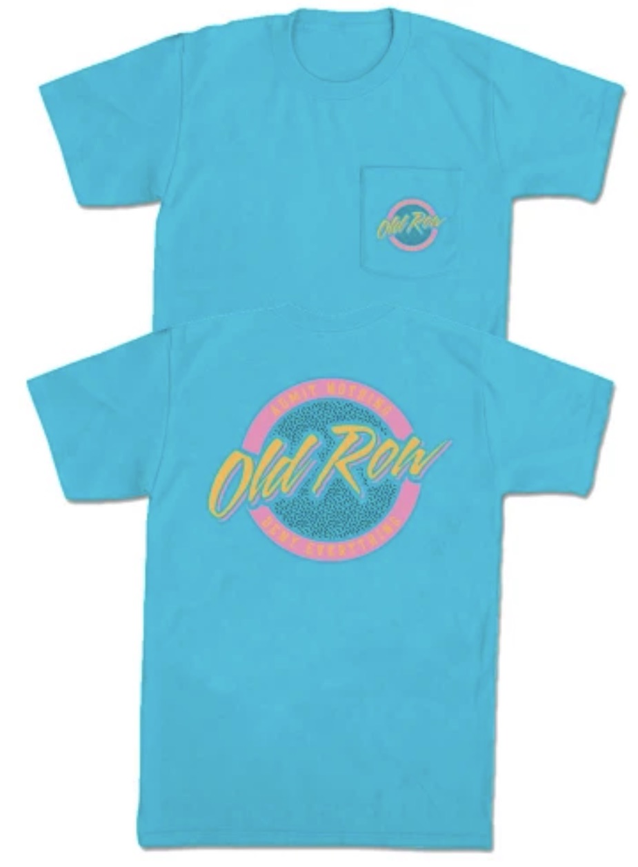 Old Row -Circle Logo Pocket Tee - Lagoon