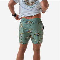 Burlebo-swim trunks-JUMBO MALLARDS GREEN