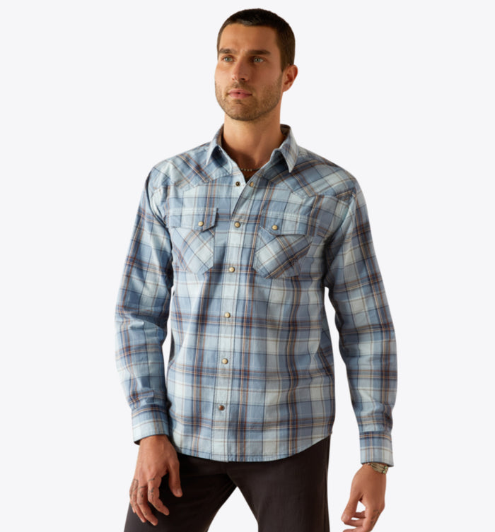 Ariat-MNS Hunter Retro Fit Shirt-light blue