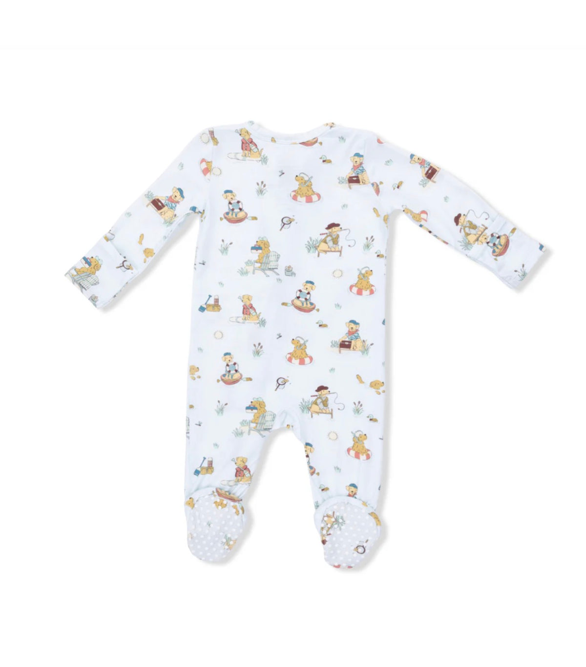 Angel Dear 2 Way Ruffle Back Zipper Footie- Lake Buddy Dogs
