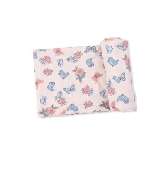 Angel Dear Swaddle Blanket- Country Girl Boots