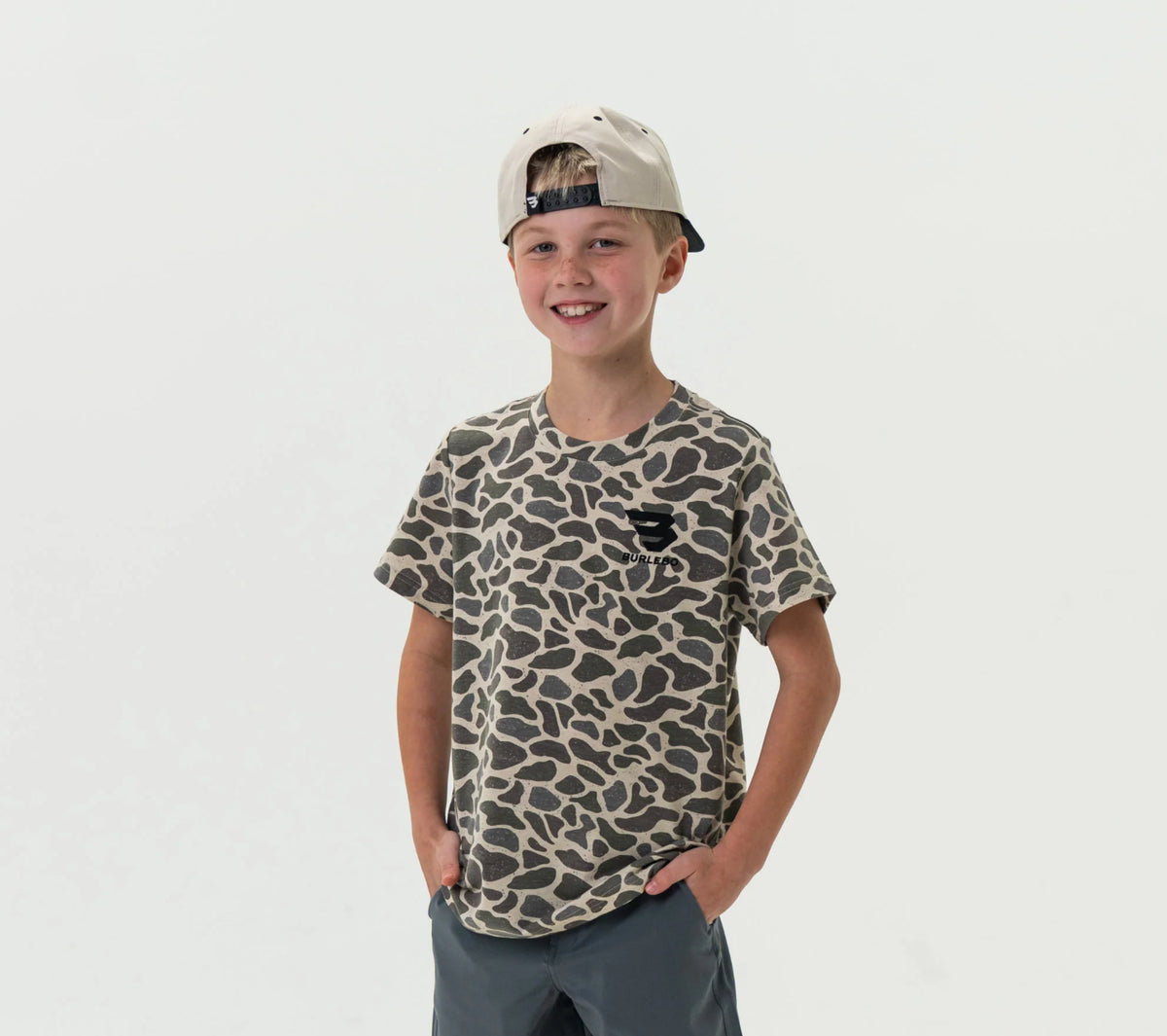 Burlebo-Boy’s Classic Deer Camo SS Tee - Flying B