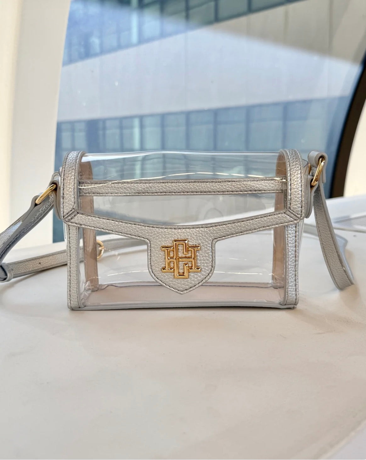 Caroline Hill Anna Clear Bag Silver