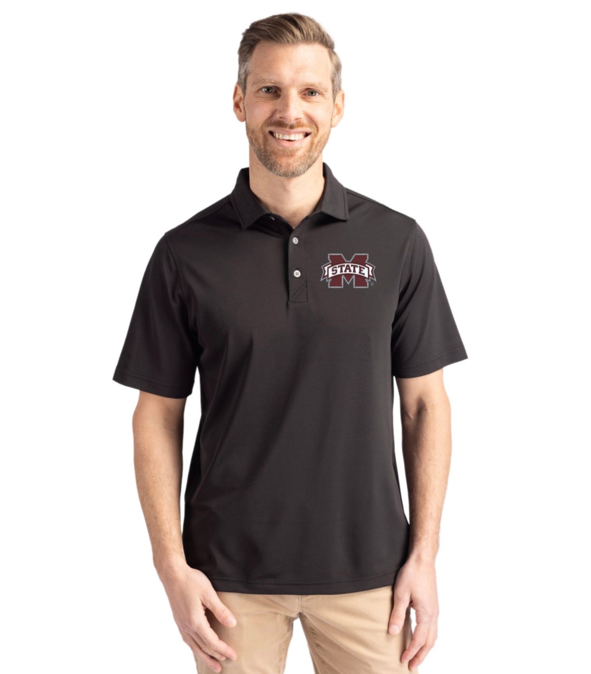 Mississippi State Bulldogs Cutter & Buck Virtue Recycled Featherlight Pique Mens Polo