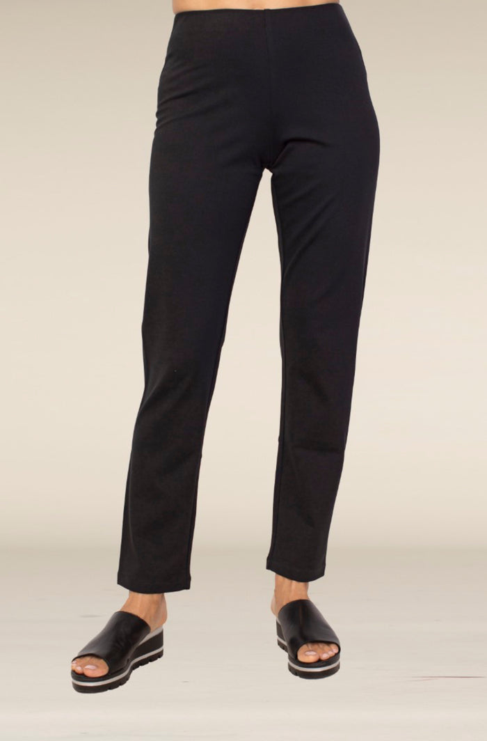 HABITAT LUXE PONTE SOLID STRAIGHT PANT BLACK