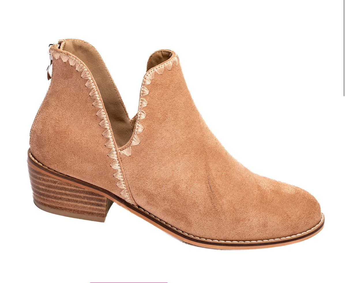 Corkys Spice it Up Camel Faux Suede Booties