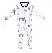 Copper Pearl Zip Footie 0-3m