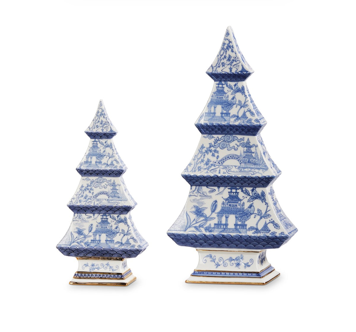 Raz 12.” Blue Chinoiserie Trees Set of Two