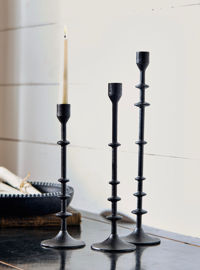 Raz Black Iron Candle Sticks