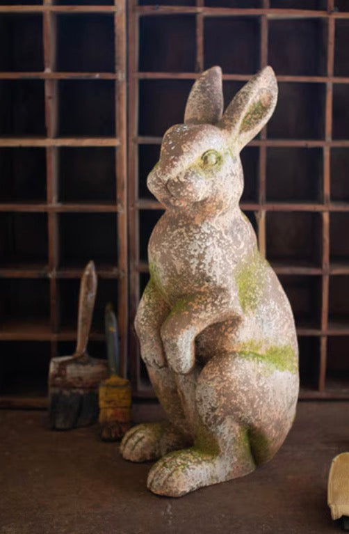 Faux Concrete Rabbit with Head Forward