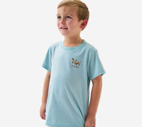 Burlebo-Youth Tee - SS - FLYING MALLARDS - HEATHER SKY BLUE