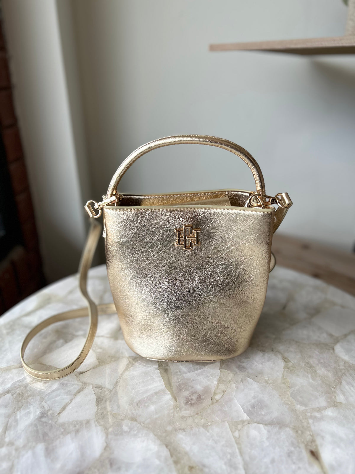 Caroline Hill Breyer Bucket Bag - D Gold