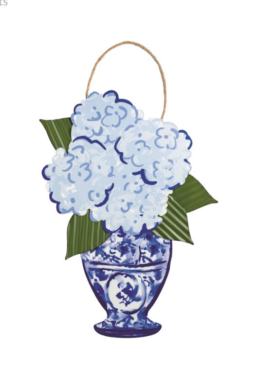 MUDPIE HYDRANGEA TIN DOOR HANGER