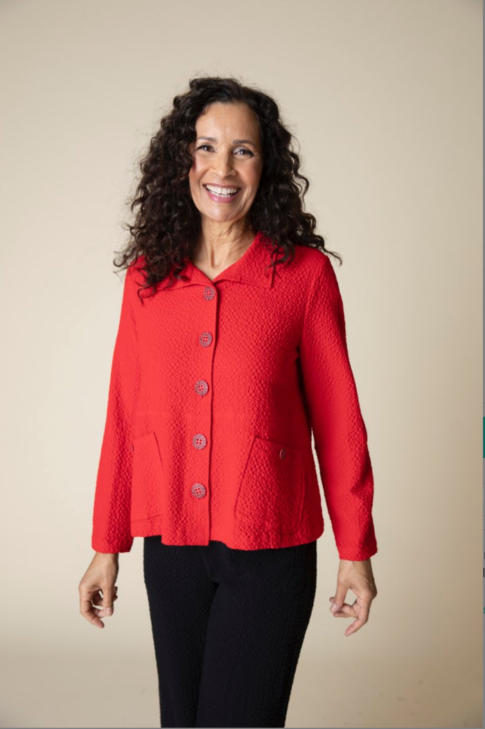 HABITAT CRINKLE CREPE SOLID EASY SWING JACKET