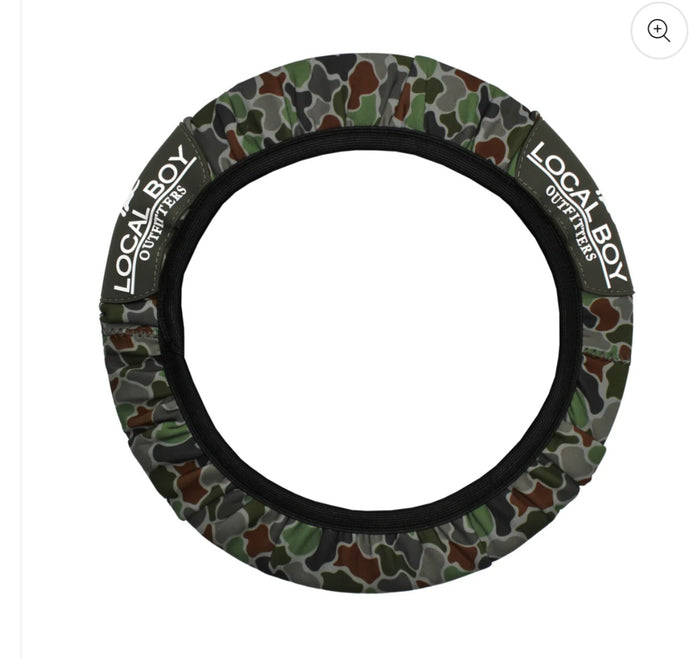 Local Boy-Steering Wheel Cover-Forest Camo