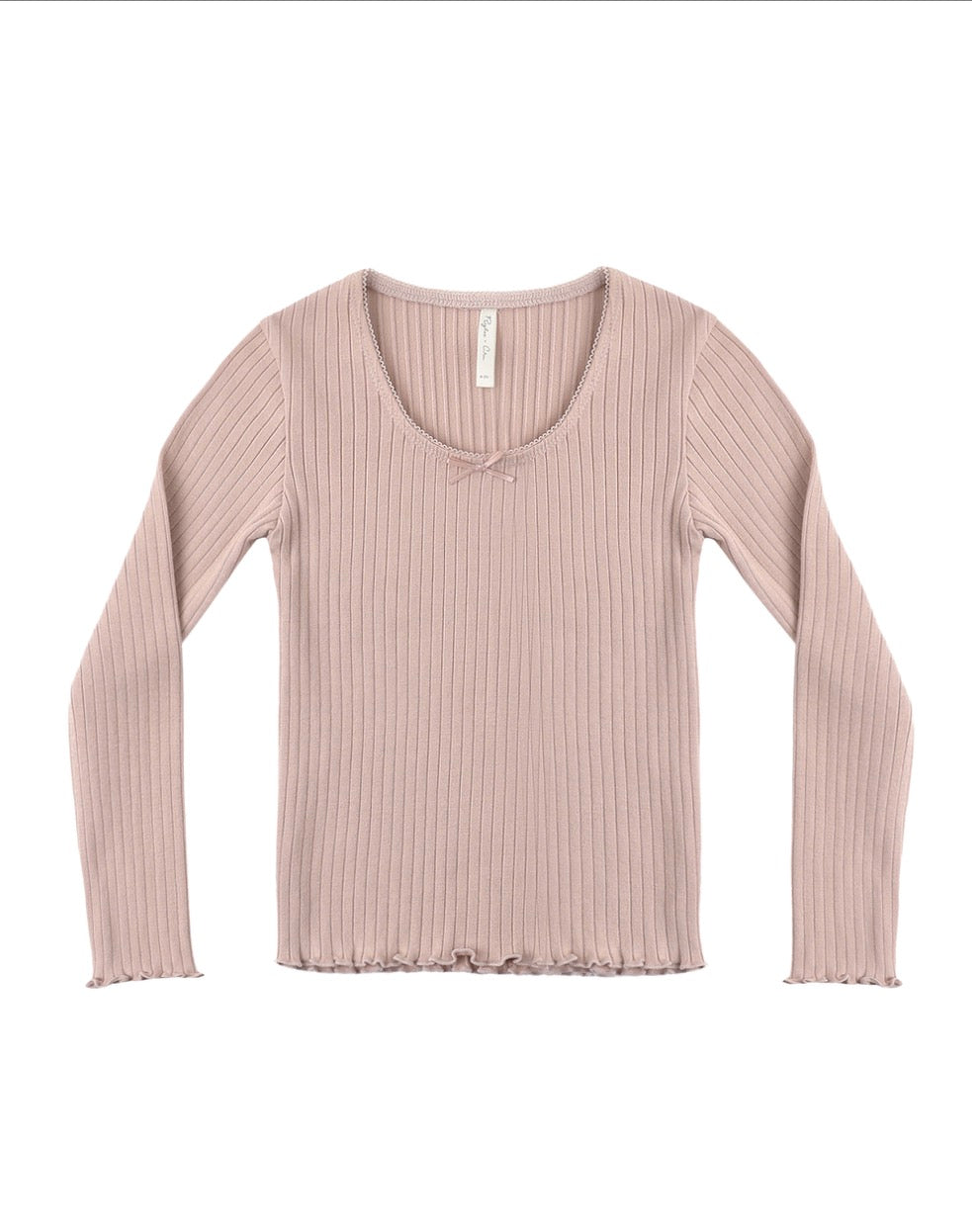 RYLEE & CRU RIBBED LONG SLEEVE ROSEWOOD