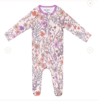 Copper Pearl Zip Footie 0-3m