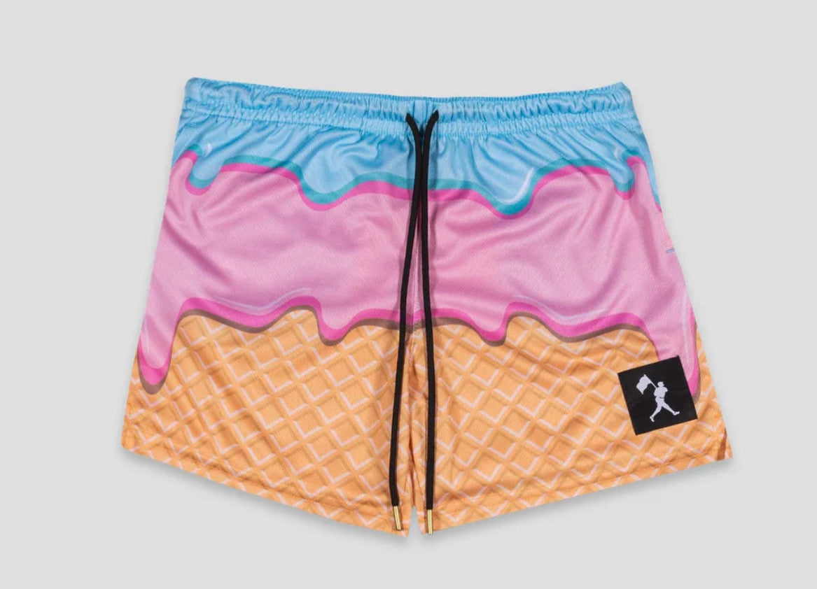 Baseballism-Frozen Treats Ice Cream Sundae Diamond Air Mesh Shorts - Youth