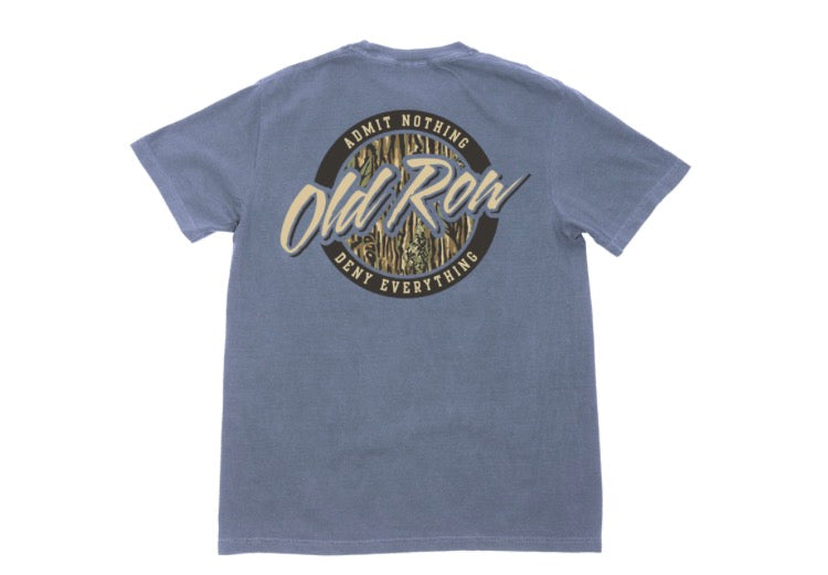 Old Row Camo Circle Logo Pocket Tee-blue jean