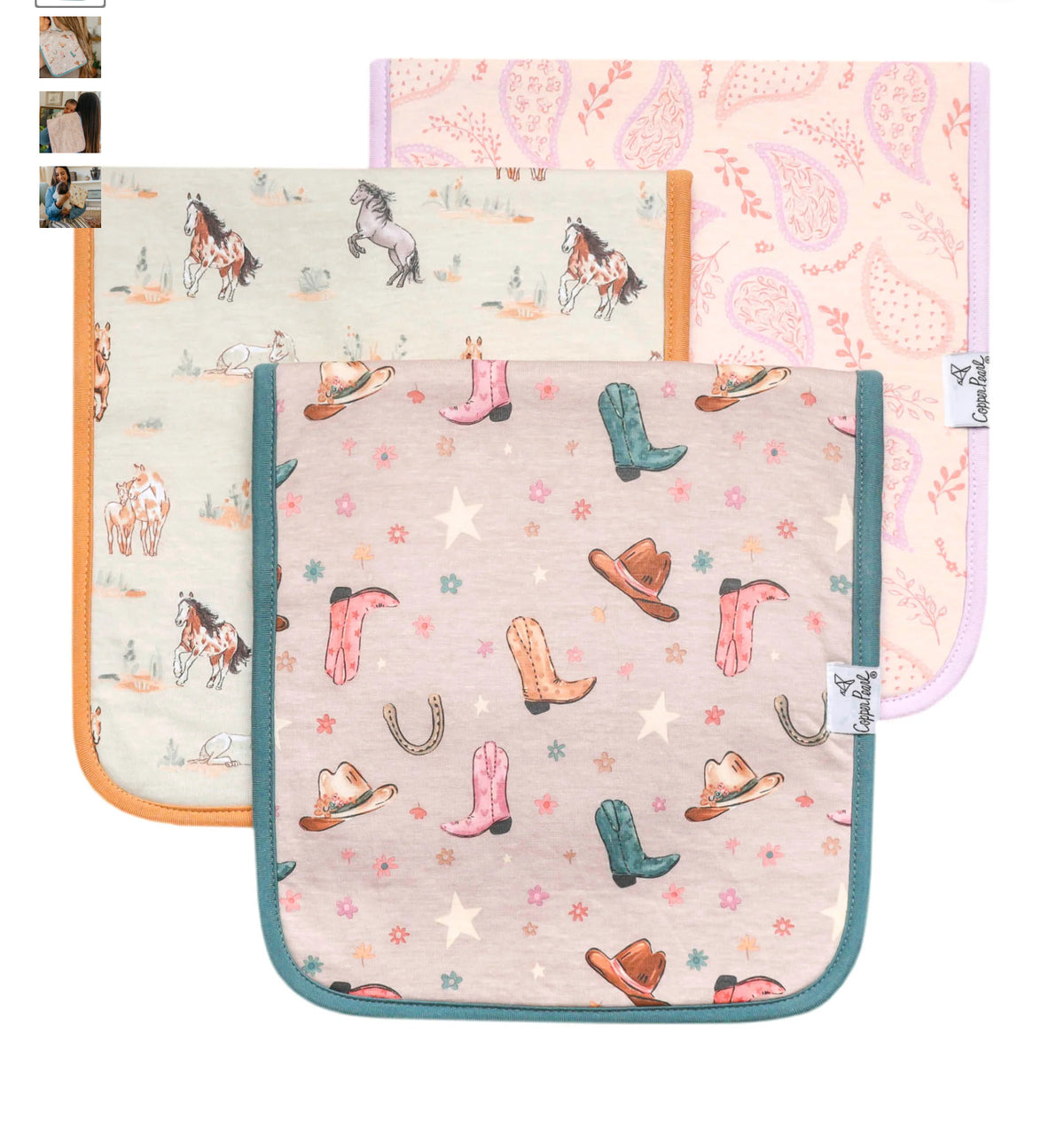 Copper Pearl Premium Burp Cloths