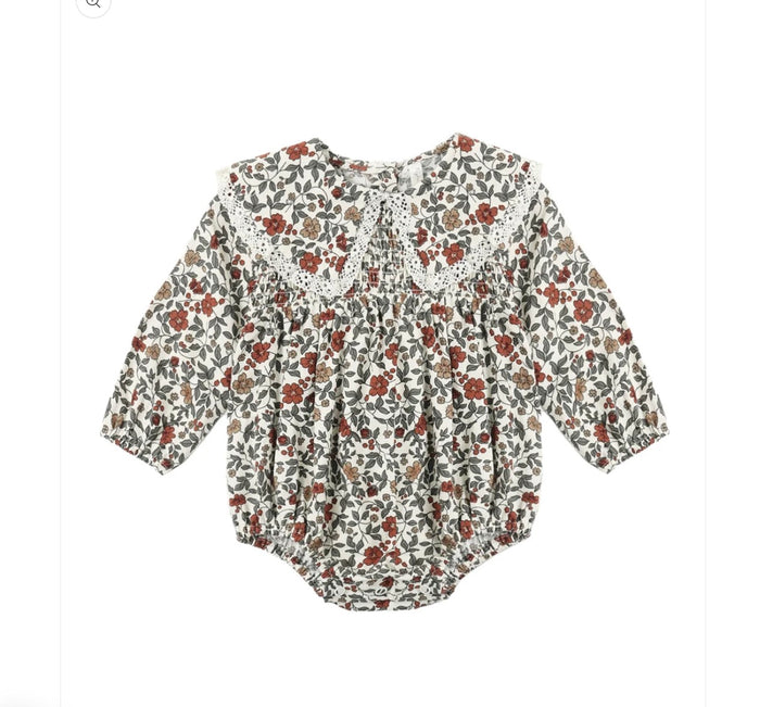 Rylee + Cru Fern Romper Holiday Floral