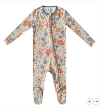 Copper Pearl Zip Footie 0-3m