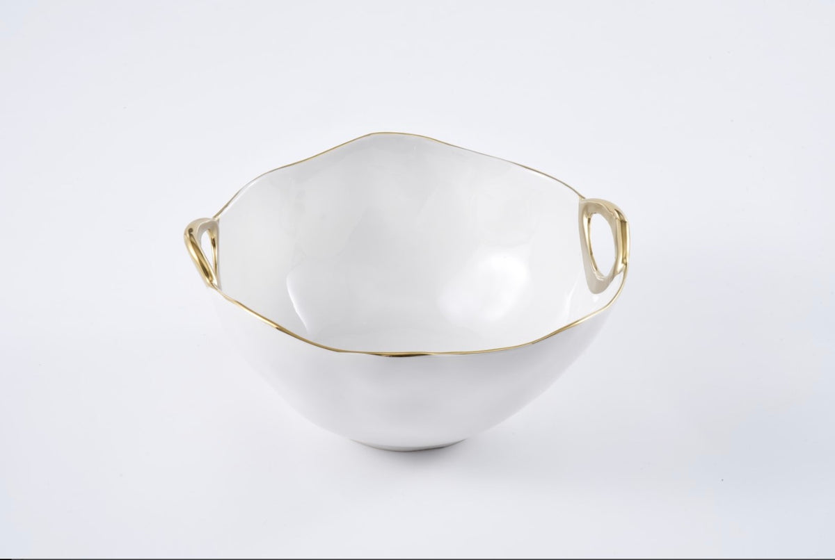 Pampa Bay Large Round Bowl in Golden Handles