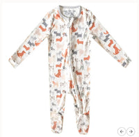 Copper Pearl Zip Footie 3-6m
